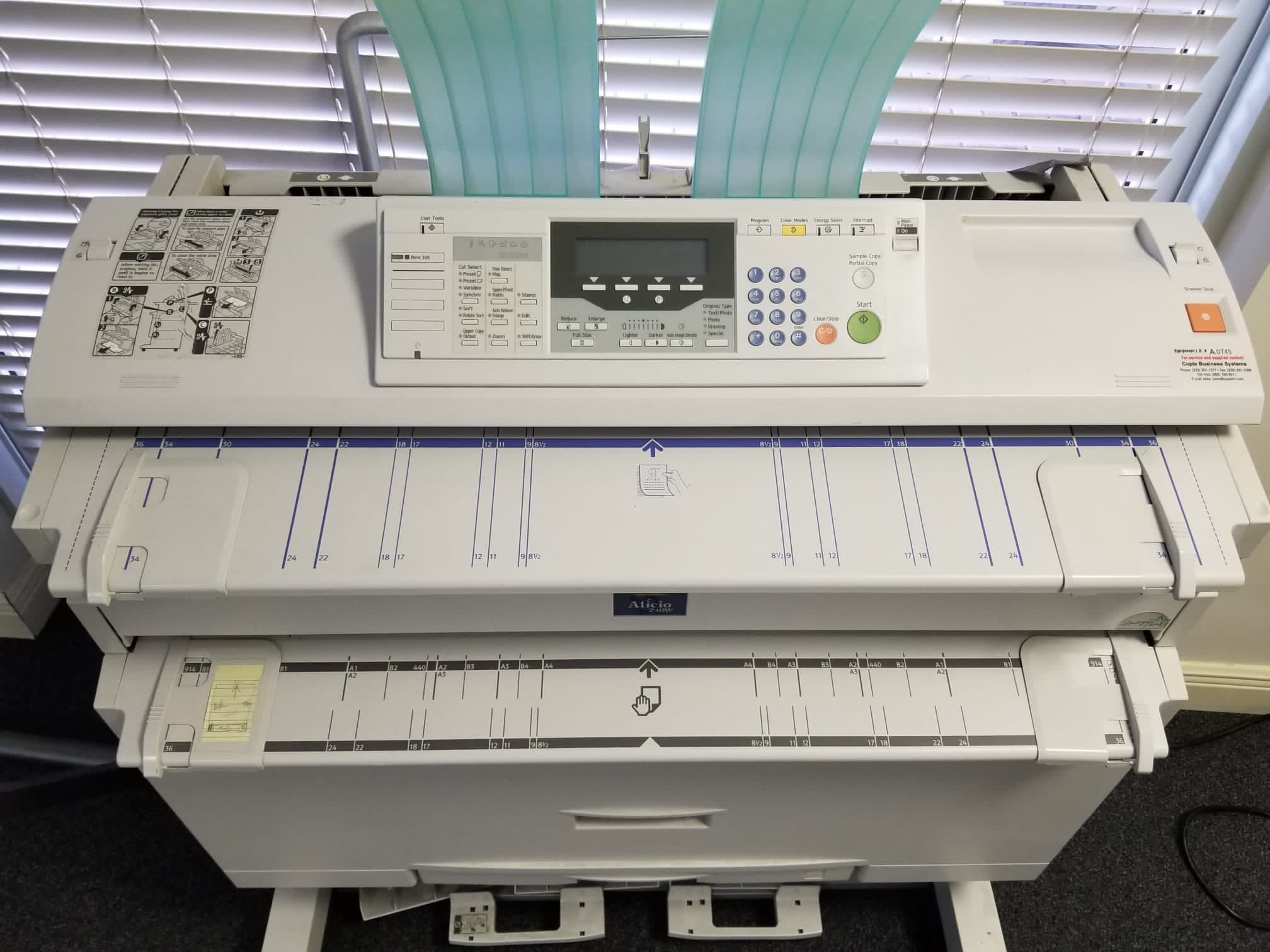 Ricoh Aficio 240W Plotter Wide Format Printer