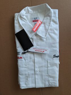 supreme Honda Fox racing work shirt offwhite white XL