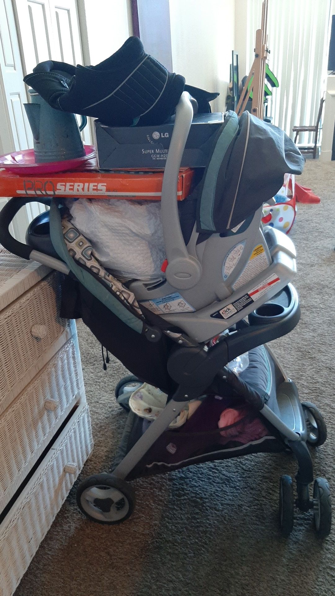 Baby stroller, carseat, base, dresser, pack n play, shoes