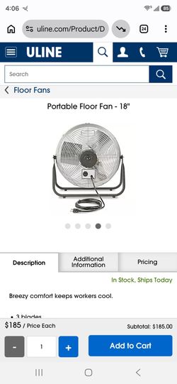 18" floor fan