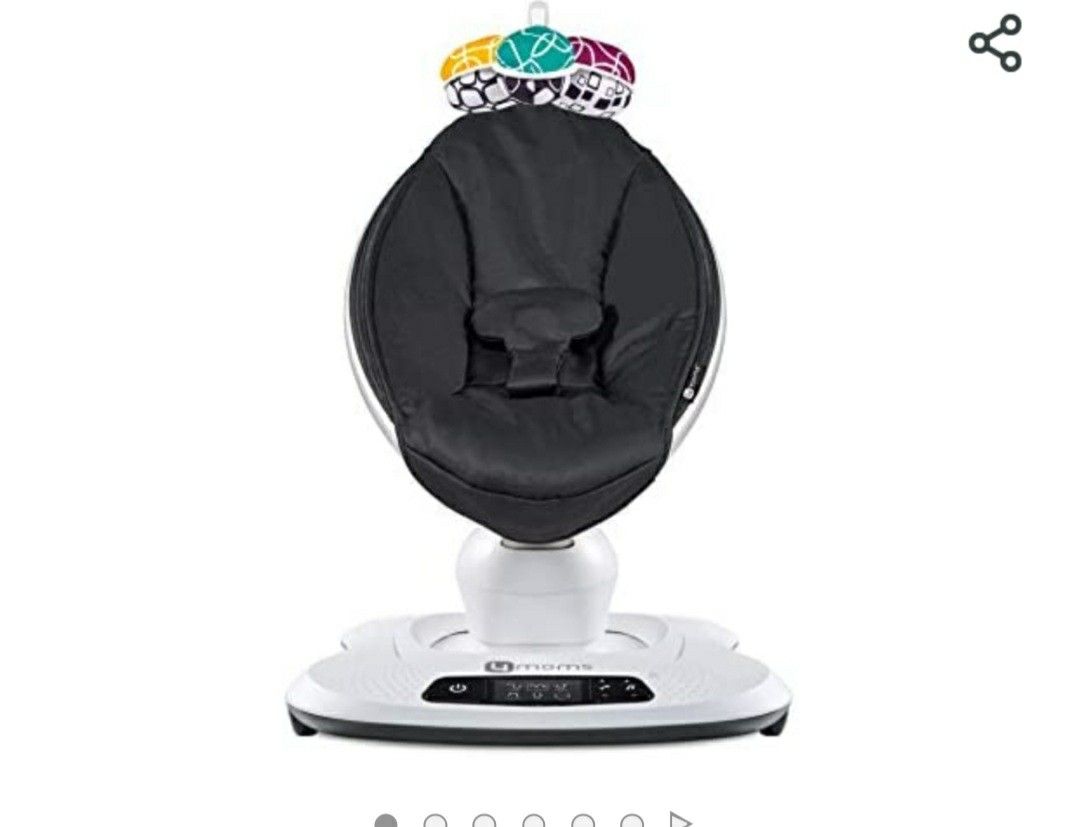4moms mamaRoo 4 Multi-Motion Baby Swing, Bluetooth Baby Rocker with 5 Unique Motions, Nylon Fabric, Black *New* Retail Price: $224.95