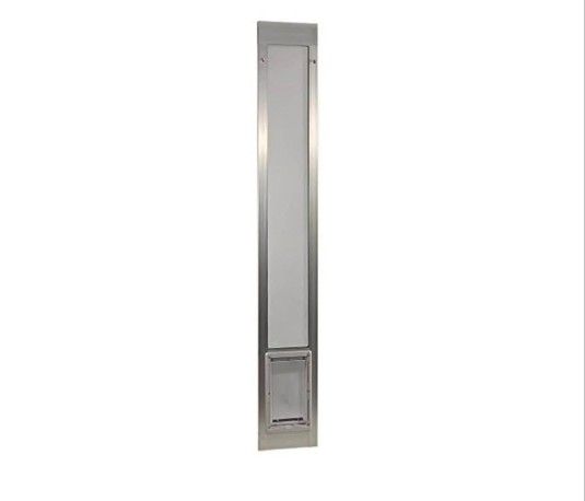 Pet Patio DoorHeight 77-5/8" to 80-3/8", 7" x 11-1/4" Flap Size, Mill/Silver