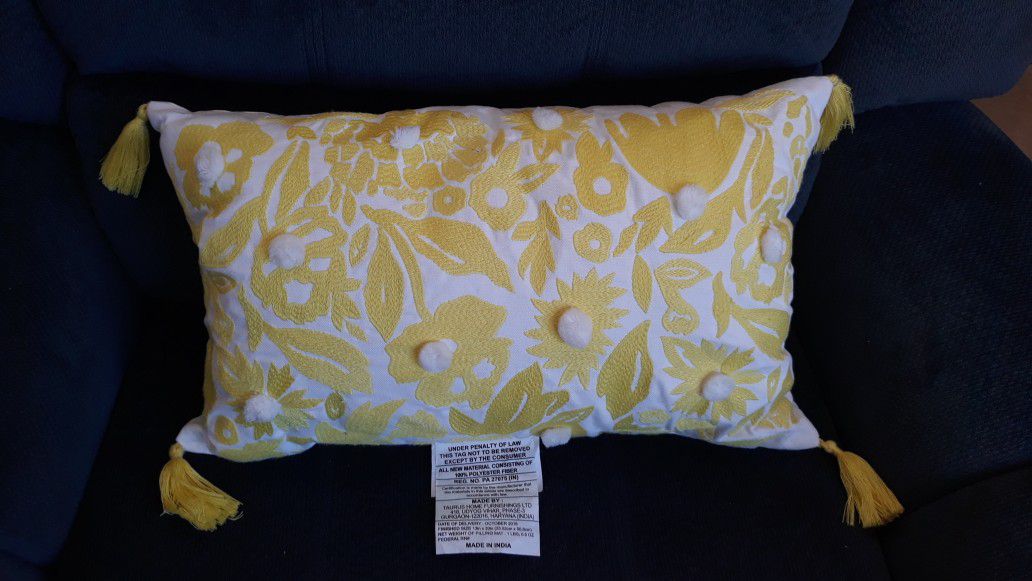 Yellow lumbar pillow
