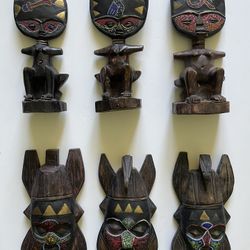 AFRICAN WOOD MASKS & STATUES