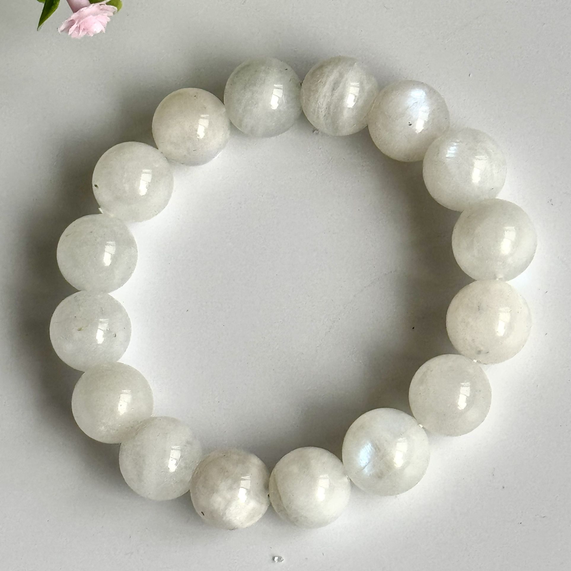 13mm Blue Flashes Moonstone Bracelet