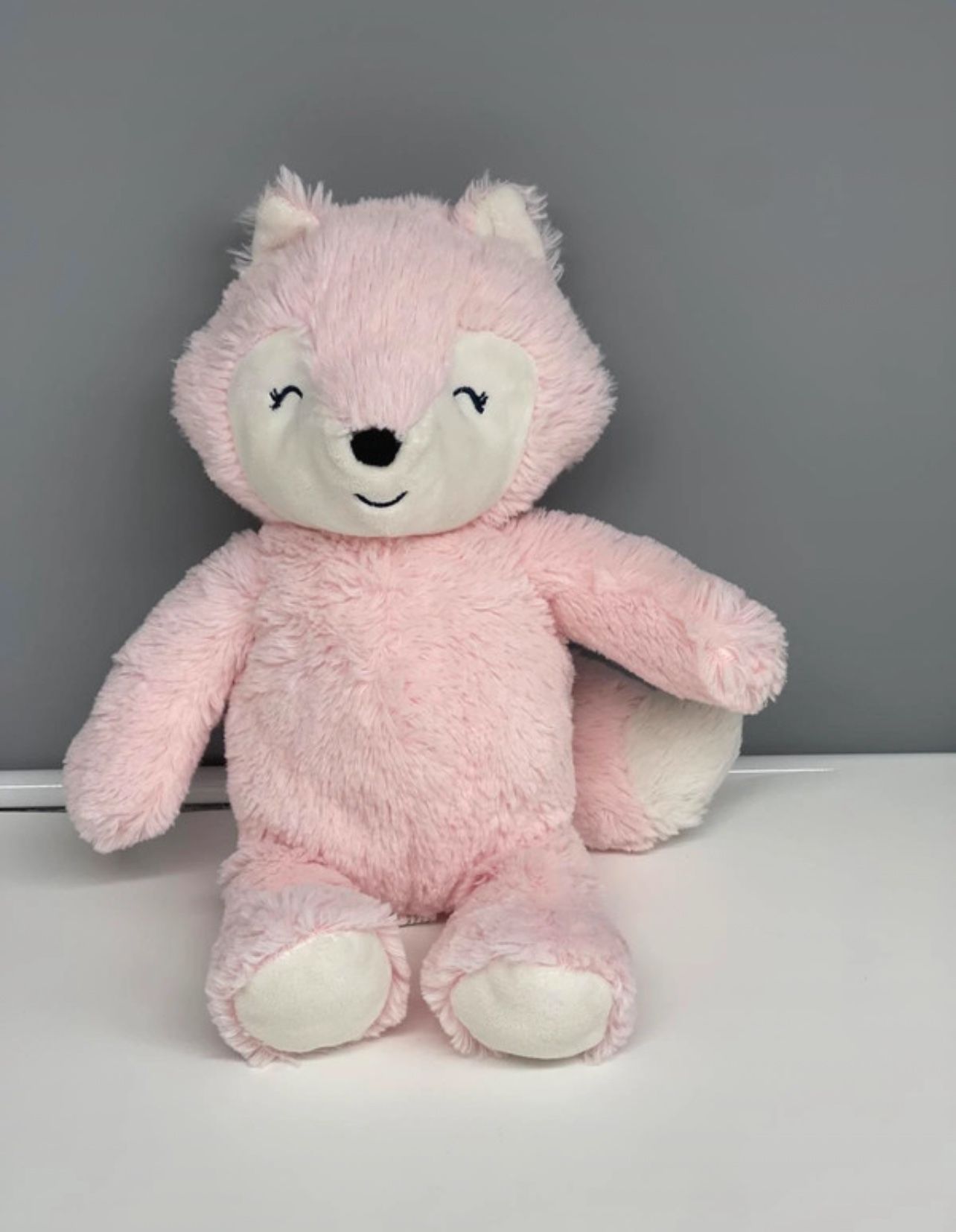 Carters Just One You Light Pink & White Fox 11" Plush Stuffed Animal Lovey Toy