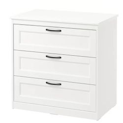 White 3-Drawer Dresser 