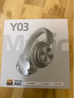 Active Noise Cancelling Headphones Over Ear - Silver