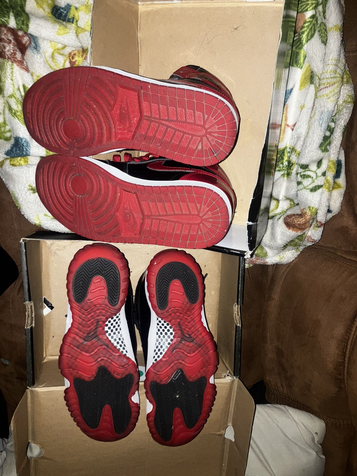 Jordan 11 Breds, and Patent bred Jordan 1 Highs