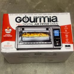 Gourmia Digital 4-Slice Toaster Oven Air Fryer with 11 Cooking Functions Stainless Steel Gray: 1000W,