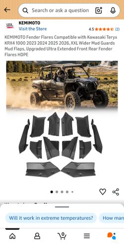 Fender flares for 2023+ Kawasaki Teryx