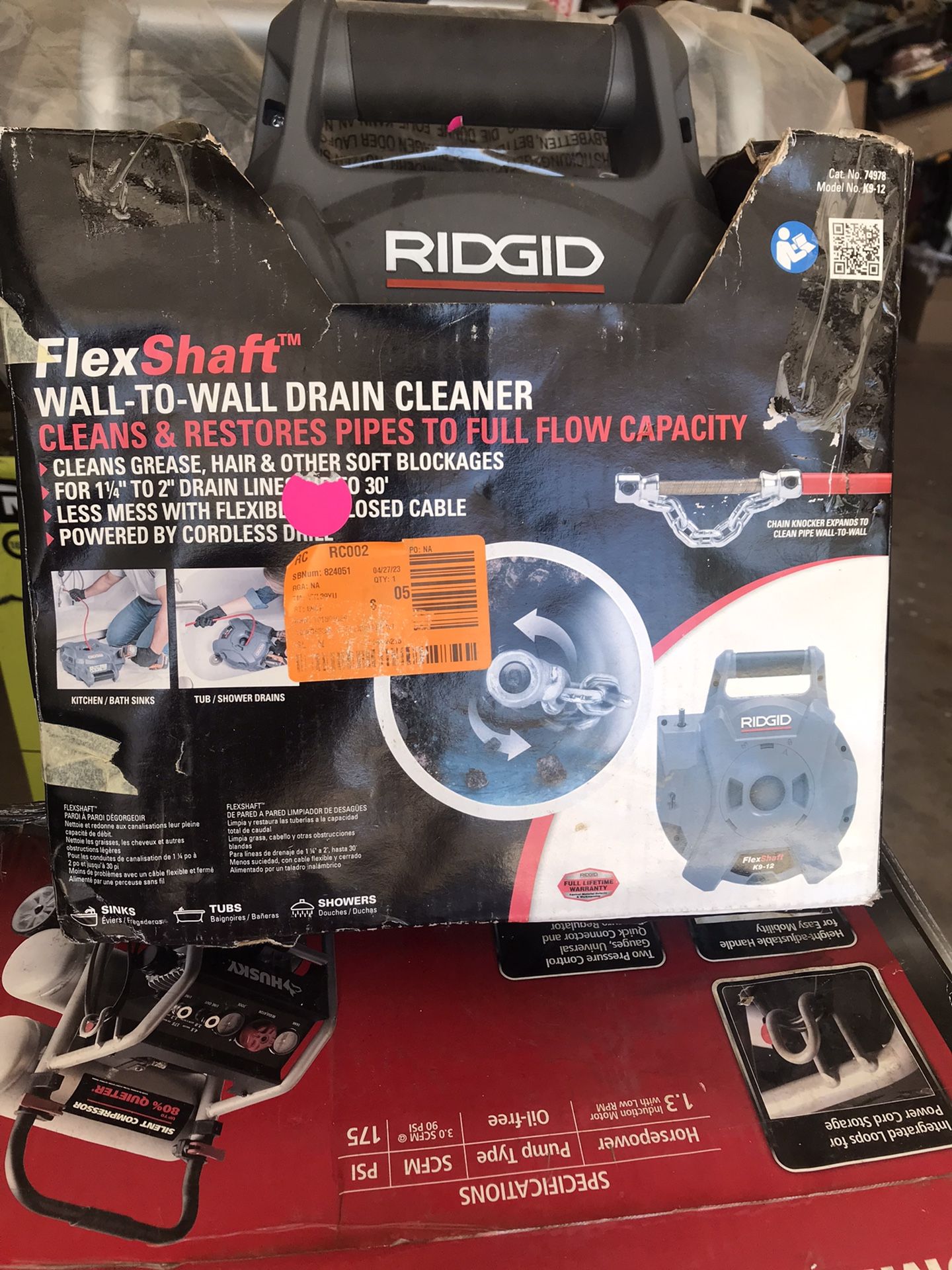 Ridgid 3/8 in X 25ft Wall to Wall Drain Cleaner 9-12