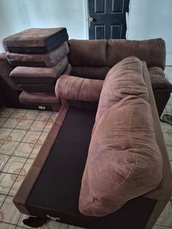 Brown Microfiber Sectional Sofa