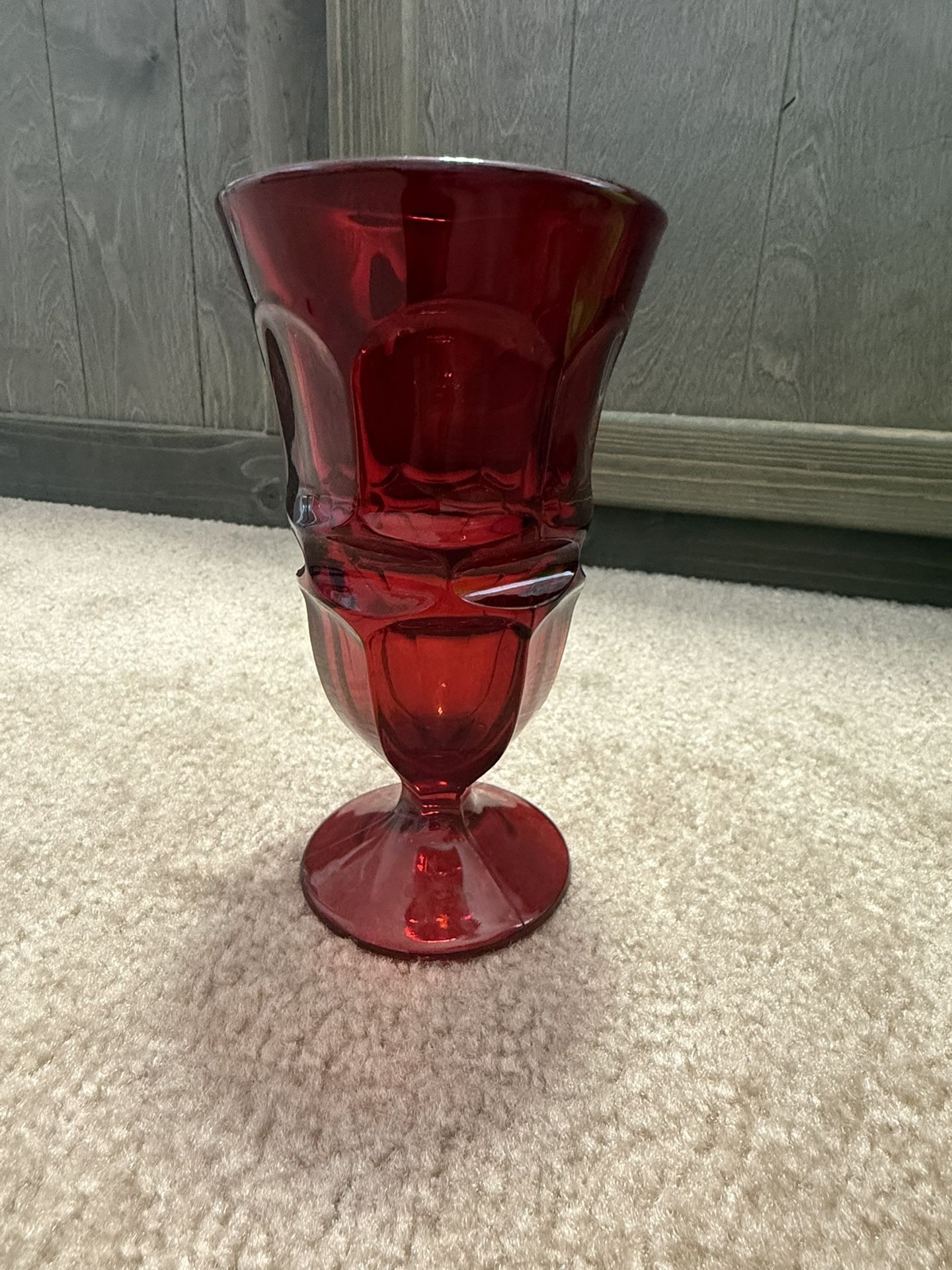 Vintage Red Glass Goblet