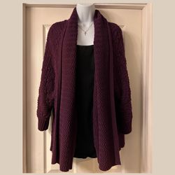 💜 LIZ CLAIBORNE • Open Front Cardigan Sweater
