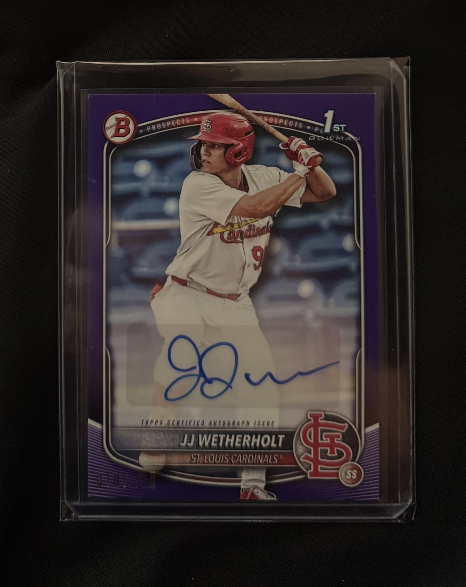 Bowman Baseball Cards Card 2025 Top Star JJ Wetherholt Auto numbered /250 Purple