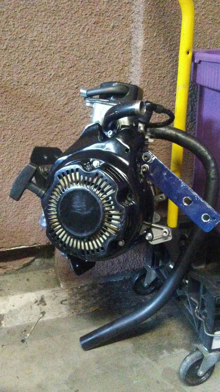 79cc predator motor, governer removed, with vertical mounting plate, with clutch and transmission/jackshaft