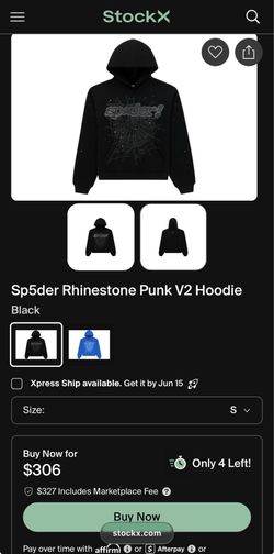Sp5der Rhinestone Punk V2 hoodie