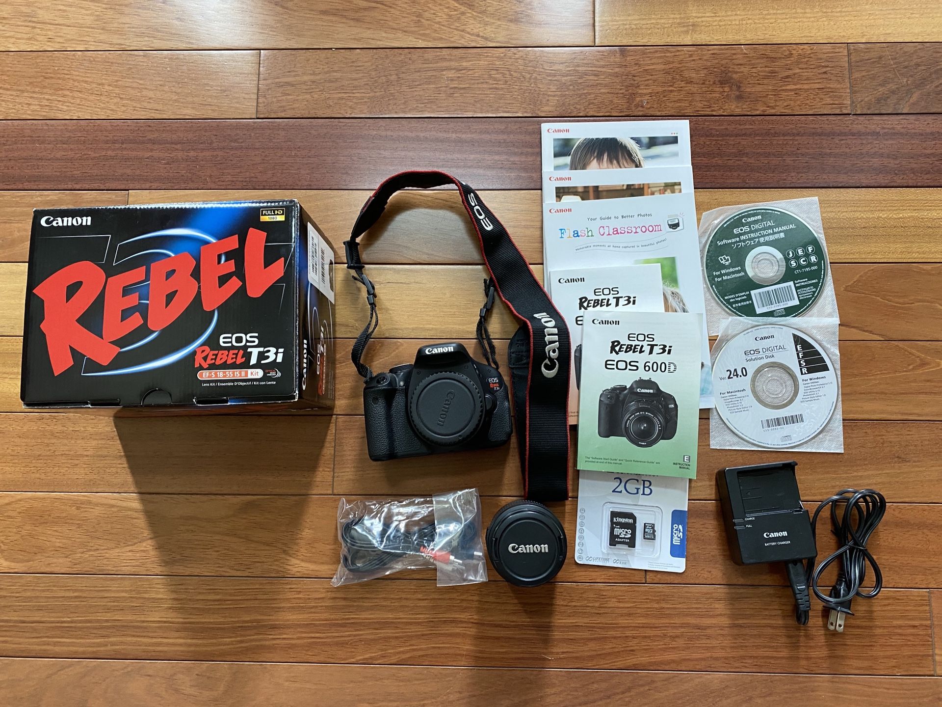 Canon EOS Rebel DSLR T3i EF-S 18-55mm f/3.5-5.6 IS II Lens Kit + Accessories