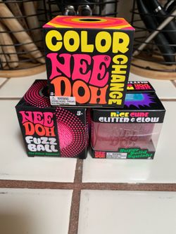 Schylling Authentic Needoh Change, Fuzz Ball, Glitter & Glow Lot