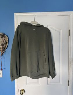 Vintage 90s Nike Center Swoosh Hoodie Faded Olive Green XXL 2XL