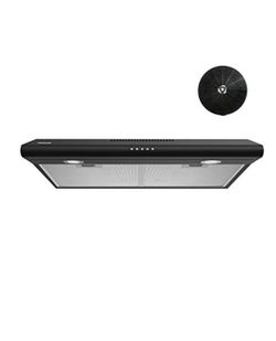 FIREGAS 30 Inch Black Under Cabinet Range Hood, Ducted/Ductless Convertible Kitchen Vent Hood with LED Light, 3-Speed Exhaust Fan, Push Button Control