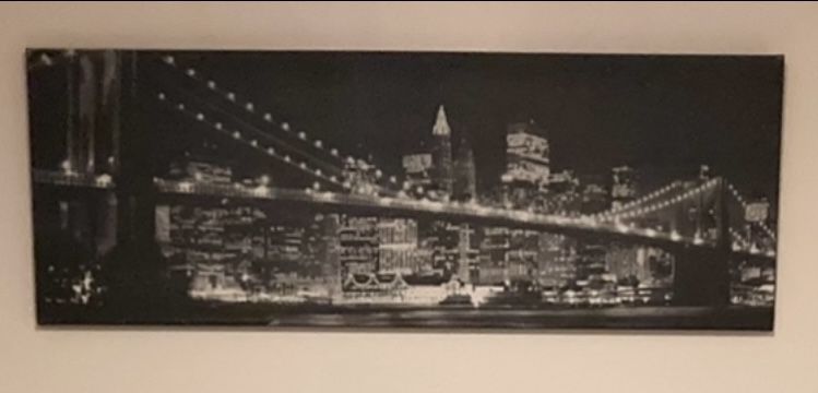 New York painting Brooklyn Bridge (16” x 46”)