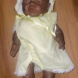 VTG Berjusa Anatomically Correct Newborn Baby 19" Doll African American Black