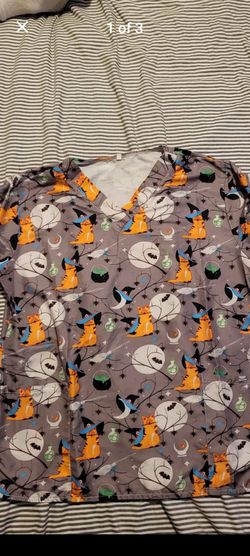 Halloween scrub top