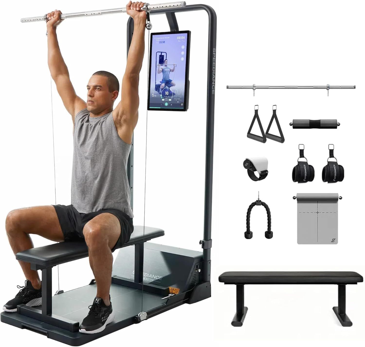 Gym Monster Smart Home Gym, Multifunctional Strength Training Machine, Smith Machine Power Cage Workout Station, Squat Rack Cable Machine, Full Body F