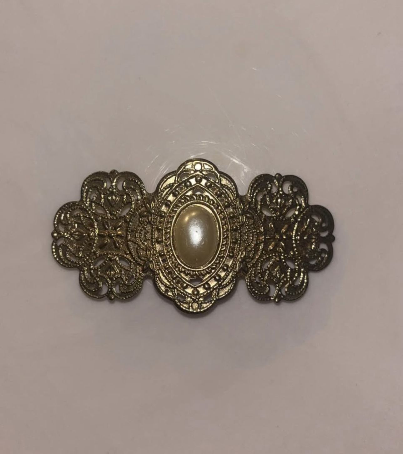Vtg-Style Gold Tone Metal Hair Barrette