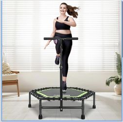 ONETWOFIT 45” Fitness Trampoline with Adjustable Handle – Brand New (Open Box) 