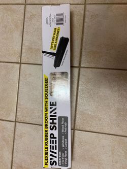 Sweep Shine Flexible Rubber Broom with Squeegee