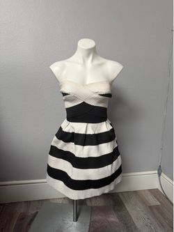 Black & White Strapless Dress