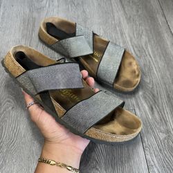 Birkenstock Papillio Sandals Caterina Elastic Slingback Silver 39 Womens US 8