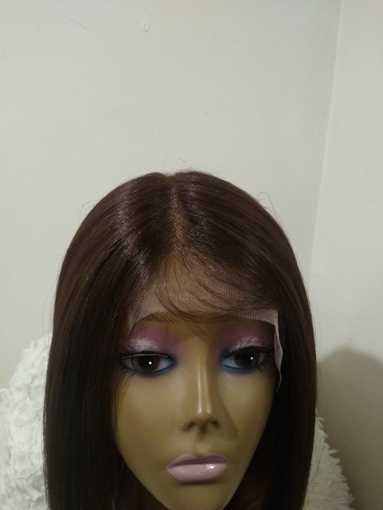 Human Hair Blend Bob Lace Front Wig 