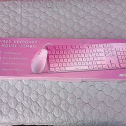 Pink Keyboard And Mouse 