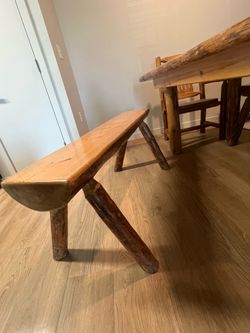 Custom made log kitchen table
