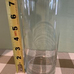 Tall Thick Glass Vase/ Candle Holder, Weighted Bottom To Not Tip Over