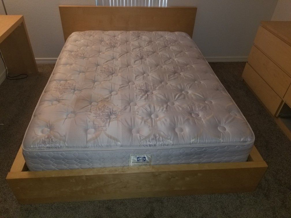 Ikea Malm Bed & Dresser w/ Matress & Box Spring