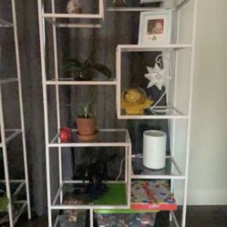 White Metal And Glass Shelfs 