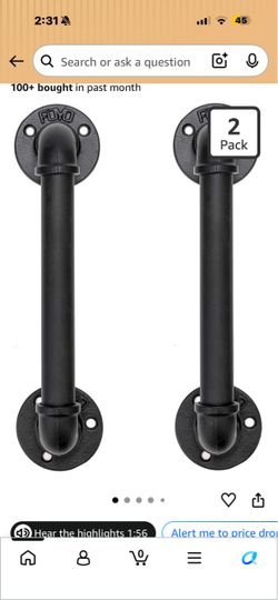 FUYO Industrial Pipe Door Pull Handles 2-Pack