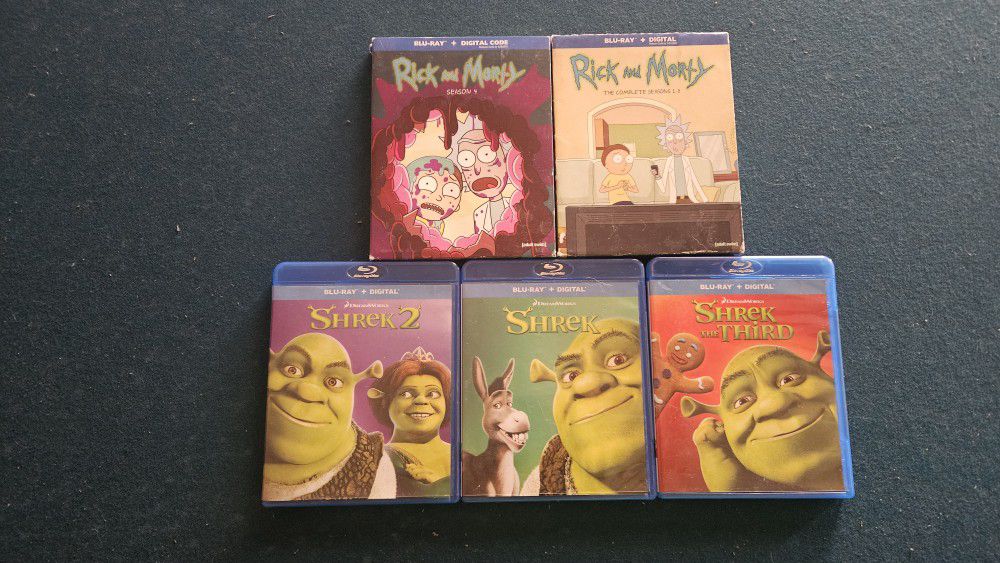 Shrek 1 2 3 Blu Ray And Rick And Morty Season 1 2 3 4 Bundle Sets See Other Posts For More Blu Ray
