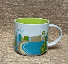 Starbucks You Are Here series Waikiki mug 2015 Hawaii 14 oz cup like new