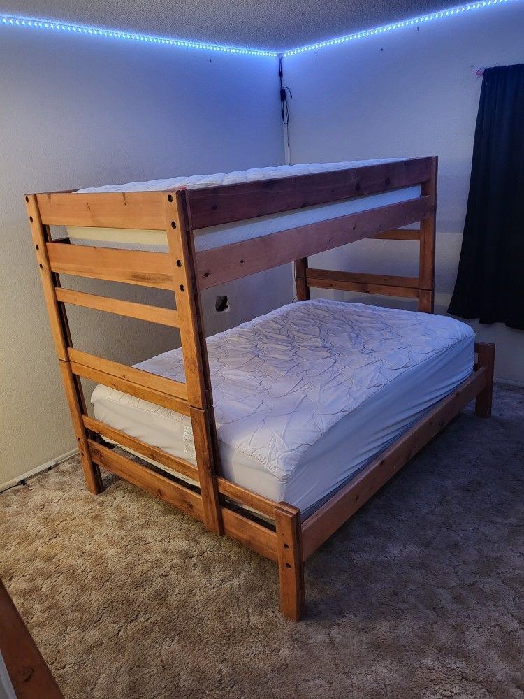 Rustic Wood Bunk Bed
