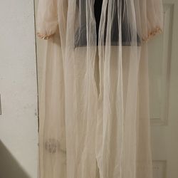 Vtg Peach Nighty/Robe