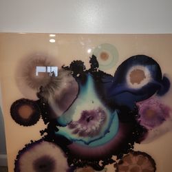 30" X 30" Blue And Purple Painting