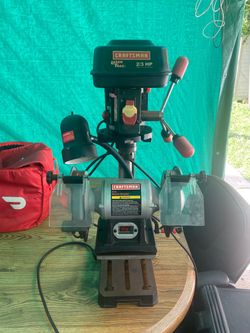 🔧 CRAFTSMAN Workshop Combo – Drill Press + 6” Bench Grinder  CRAFTSMAN Drill Press & Bench Grinder Combo – Both Working