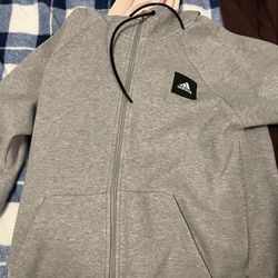 Grey Adidas Zip Up Size Large