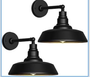 Franing 12" Outdoor Gooseneck Barn Lights, Black Farmhouse Wall Lights, Waterproof and Rust-Resistant Light Fixtures for Garage, Porch, Patio, or Back
